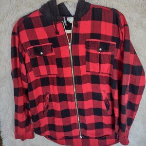 H&M Divided red/black (buffalo) plaid jacket with pockets size 6/ med